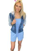 Load image into Gallery viewer, Spring Blue Tube Romper
