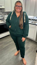 Load image into Gallery viewer, Curvy Hunter Green Jogger Set
