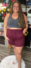 Load image into Gallery viewer, Curvy Burgundy Cotton Shorts
