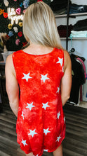 Load image into Gallery viewer, Red Tie Dye Star top
