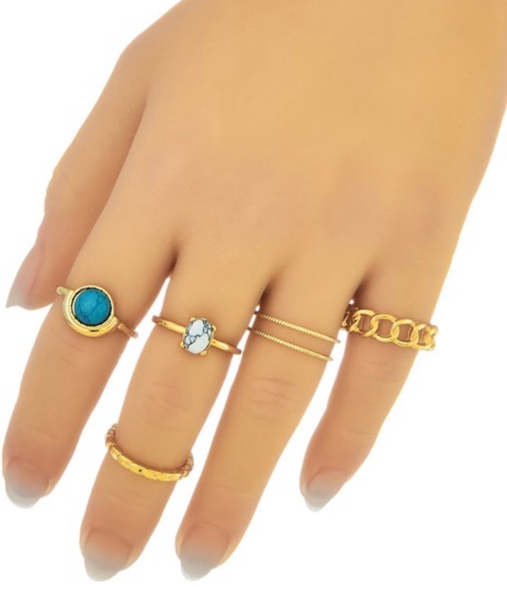 Assorted Marble Ring set