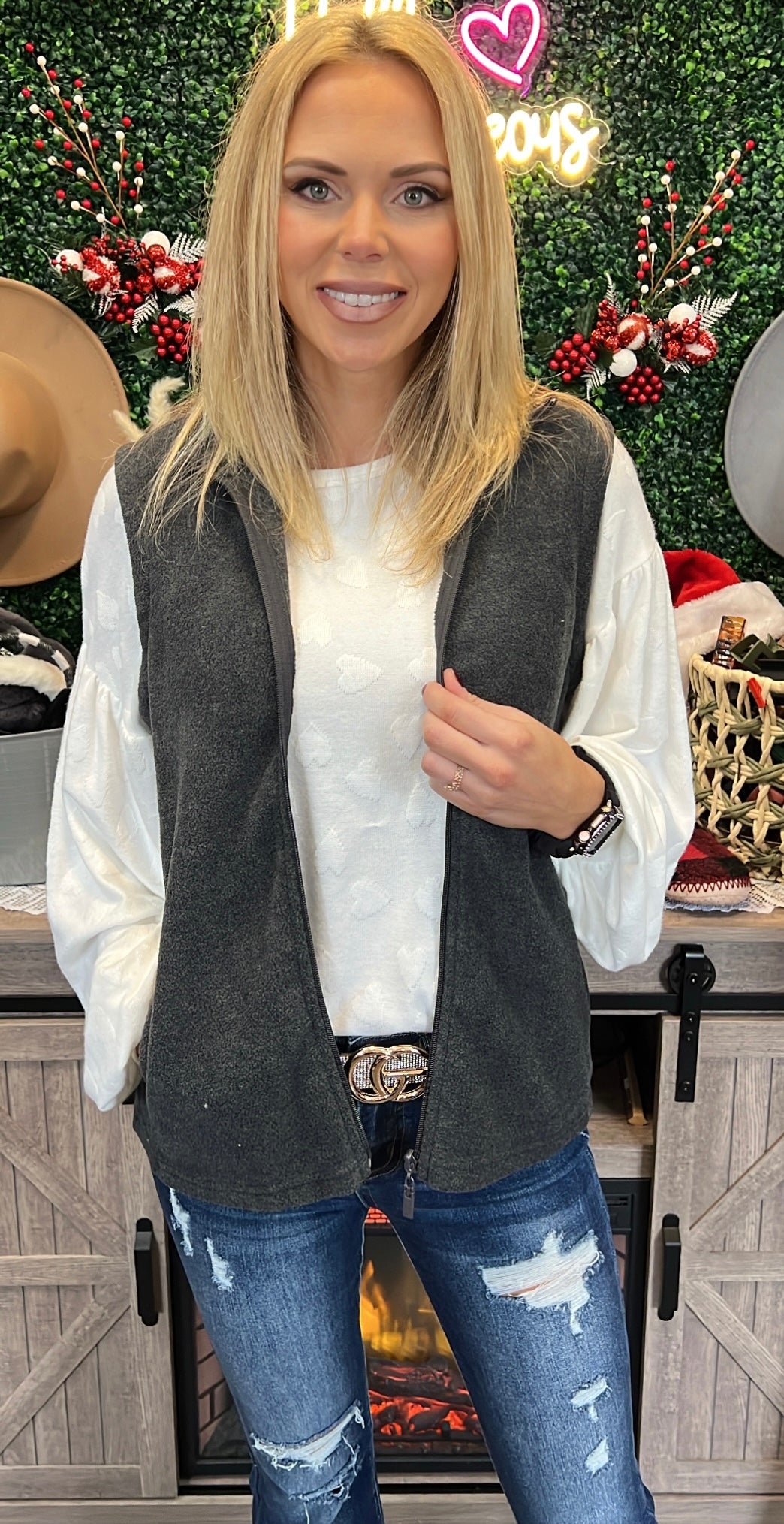 Charcoal Fleece Vest