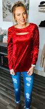 Load image into Gallery viewer, Crush Red Velvet Top
