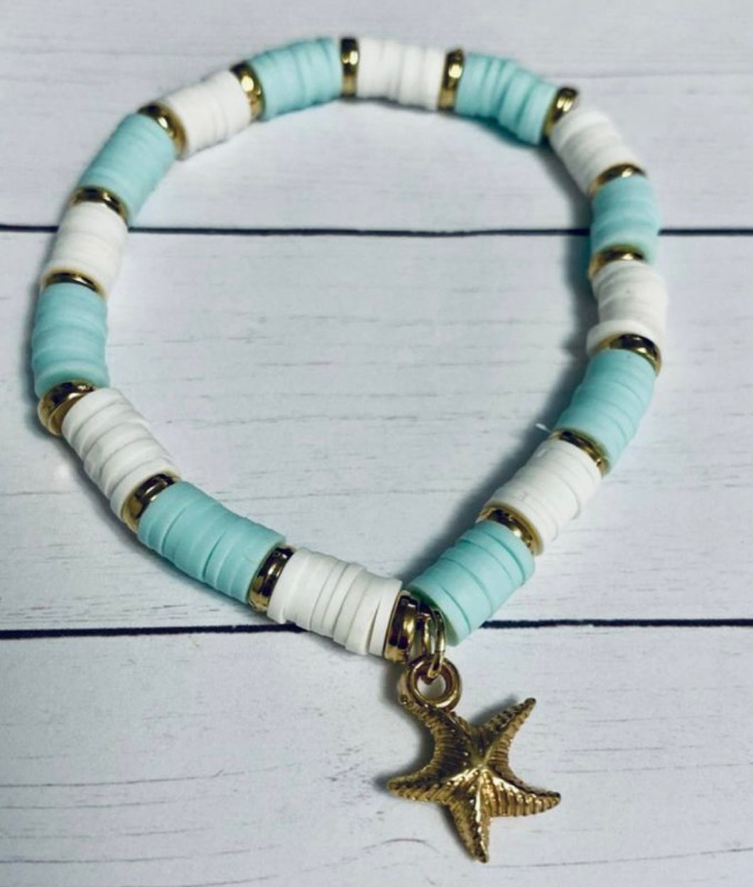 Starfish Clay Bead Bracelet