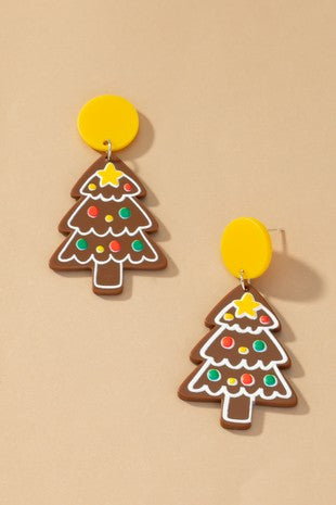 Gingerbread Christmas tree Earrings