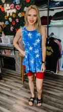 Load image into Gallery viewer, Navy Tie Dye Star top
