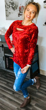 Load image into Gallery viewer, Crush Red Velvet Top
