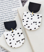 Load image into Gallery viewer, Dalmatian clay earrings
