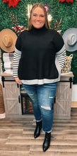 Load image into Gallery viewer, Curvy Black Poncho Sweater

