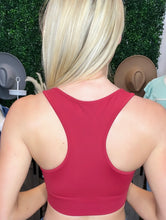Load image into Gallery viewer, Red/Burgundy Racerback Sport Bra
